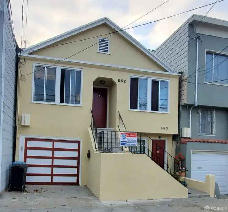 Single-family house For Sale in 550;552, Athens Street, San Francisco, California