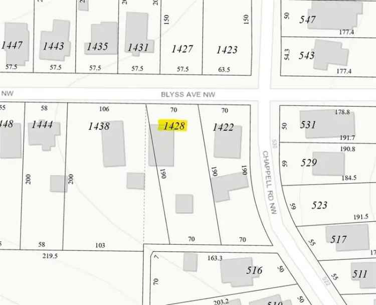 Land For Sale in 1428, Blyss Avenue Northwest, Atlanta, Georgia