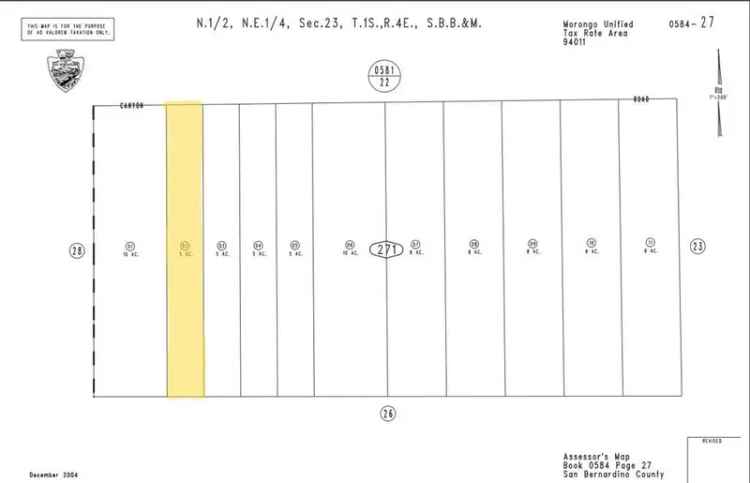 Land For Sale in Morongo Valley, California