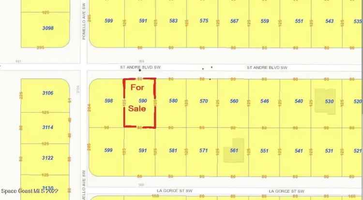 Land For Sale in 590, Saint Andre Boulevard Southwest, Palm Bay, Florida