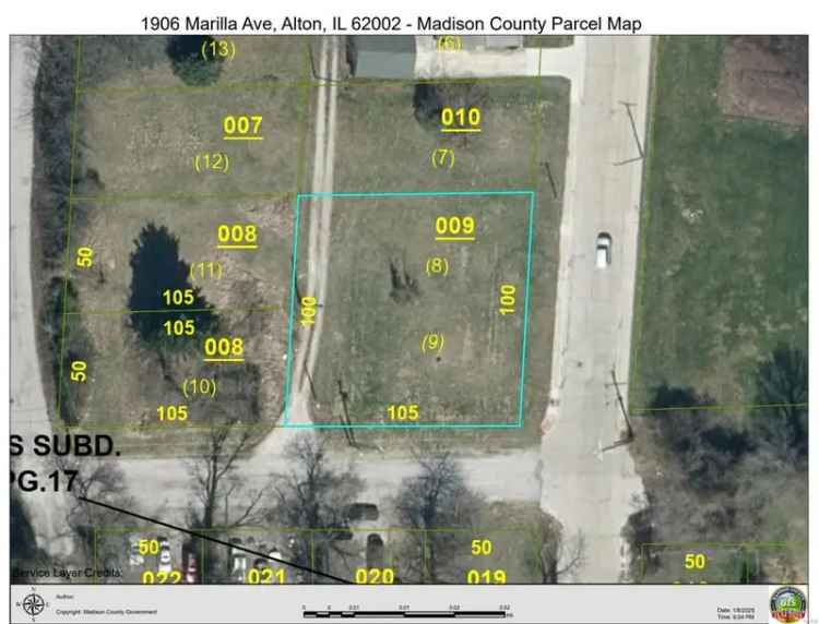 Land For Sale in 1906, Marilla Avenue, Alton, Illinois