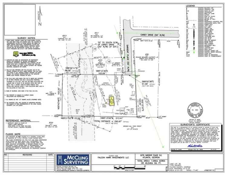 Land For Sale in 2276, Sargent Place Southeast, Atlanta, Georgia