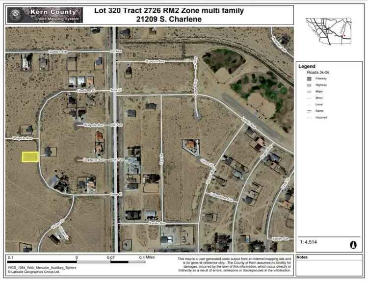 Land For Sale in 21209, South Charlene Place, California City, California