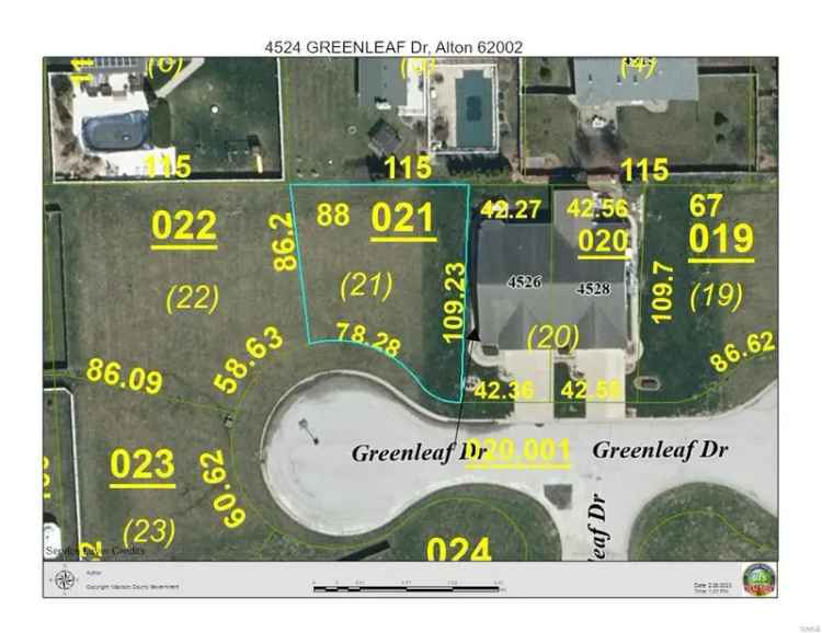 Land For Sale in 4524, Greenleaf Drive, Alton, Illinois