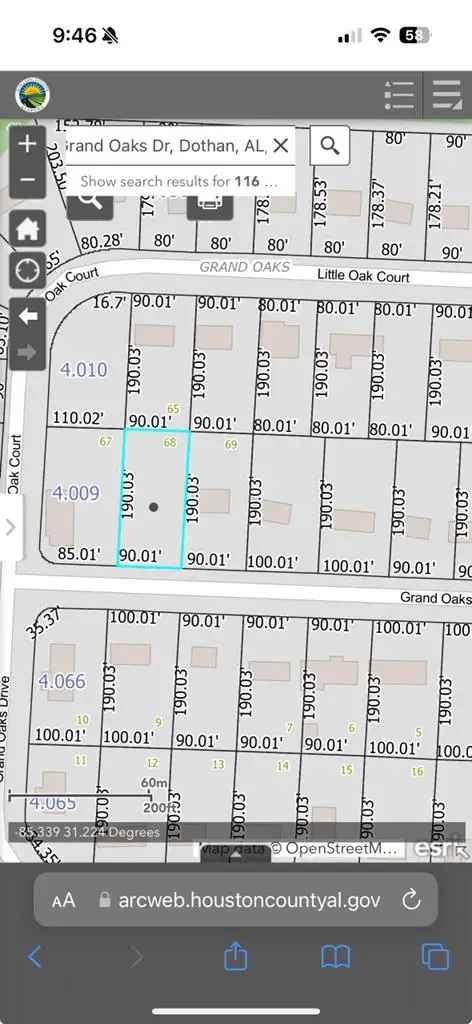 Land For Sale in 116, Grand Oaks Drive, Dothan, Alabama