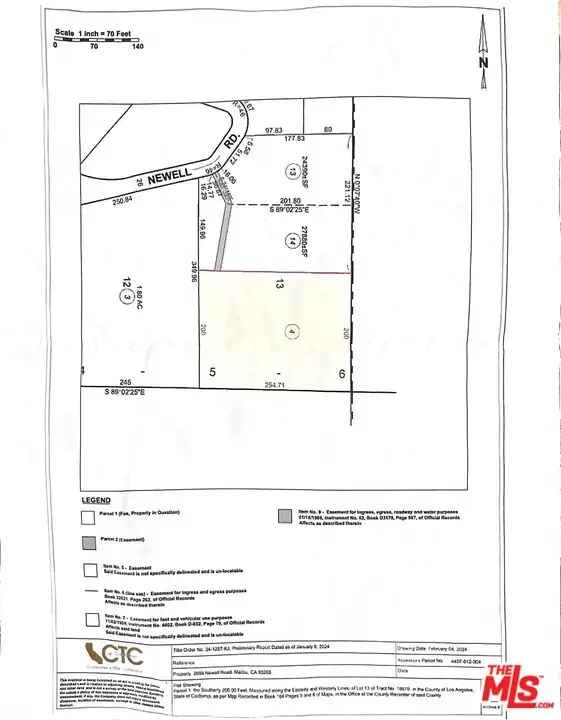 Land For Sale in 2006, Newell Road, Unincorporated Santa Monica Mountains, California