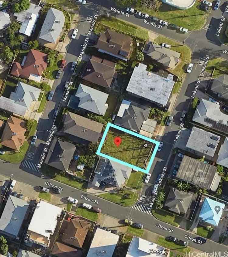 Land For Sale in 838, Lokahi Street, Honolulu, Hawaii