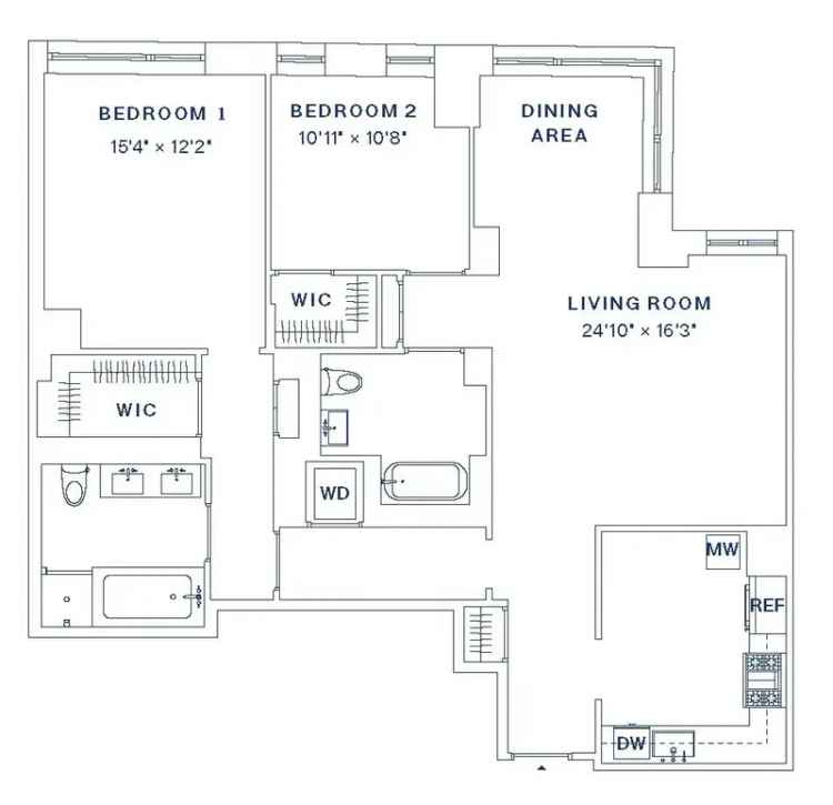 Luxury 2-Bedroom Apartment with High-End Appliances and Amazing Amenities