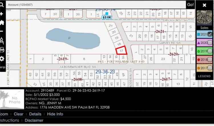 Land For Sale in Palm Bay, Florida