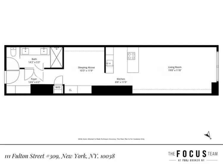 Luxury Alcove Studio Apartment in The District Financial District