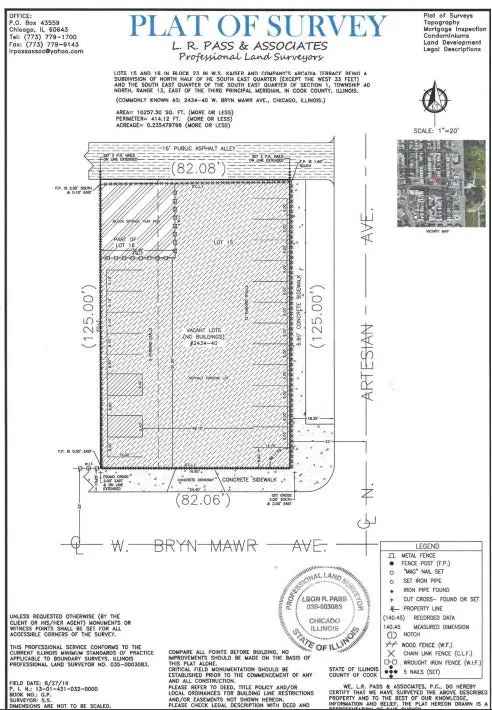 Land For Sale in 2434, West Bryn Mawr Avenue, Chicago, Illinois