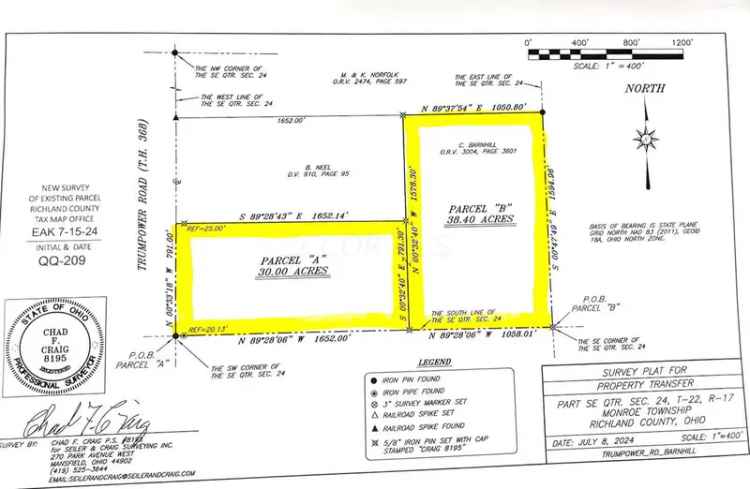 Land For Sale in Monroe Township, Ohio