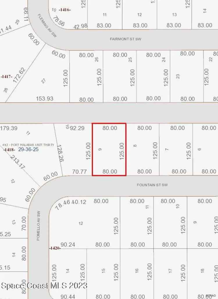 Land For Sale in 579, Fountain Street Southwest, Palm Bay, Florida