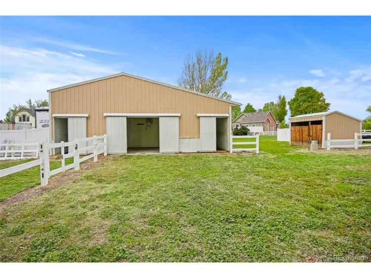 5-Bed 3-Bath Ranch in Mead CO with Horse Stalls and Pole Barn