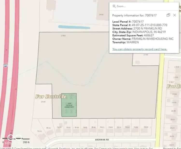 Land For Sale in 2700, North Franklin Road, Indianapolis, Indiana