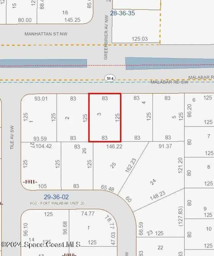 Land For Sale in 774, Malabar Road Southwest, Palm Bay, Florida