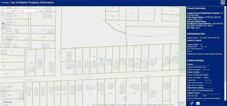 Land For Sale in 1301, North Avenue Northwest, Atlanta, Georgia