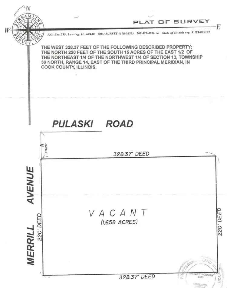 Land For Sale in 15435, Merrill Avenue, Calumet City, Illinois