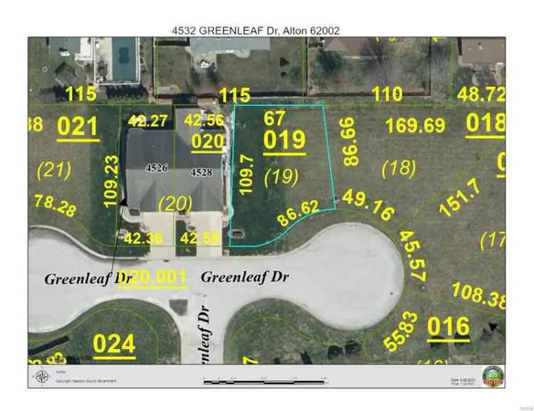 Land For Sale in 4532, Greenleaf Drive, Alton, Illinois